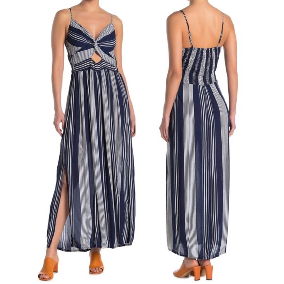 Angie Dresses & Skirts - Stripe Keyhole Cutout Maxi Dress NWT